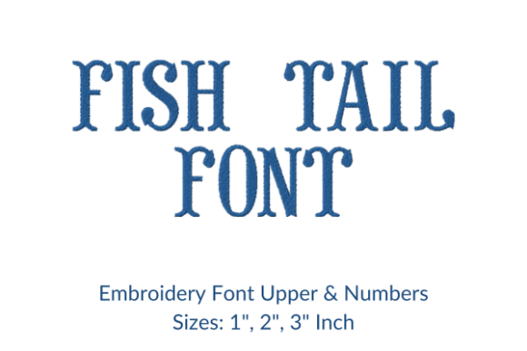 Fish Tail Font: Elegant Embroidery for Personalized Designs