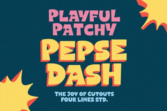Pepse Dash: A Playful Cutout Display Font for Vibrant Designs